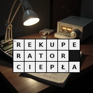 Hasło krzyżówkowe urządzenie stosowane w systemach wentylacyjnych które umożliwia rekuperację odzyskiwanie ciepła z powietrza wywiewanego z budynku lub instalacji przemysłowej - rekuperator ciepła – rozwiązanie, synonimy, podpowiedzi i definicje krzyżówkowe